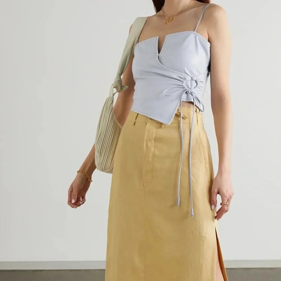 NANUSHKA NWT Cosimo Leather Corset Wrap Top Cami - Picture 2 of 14